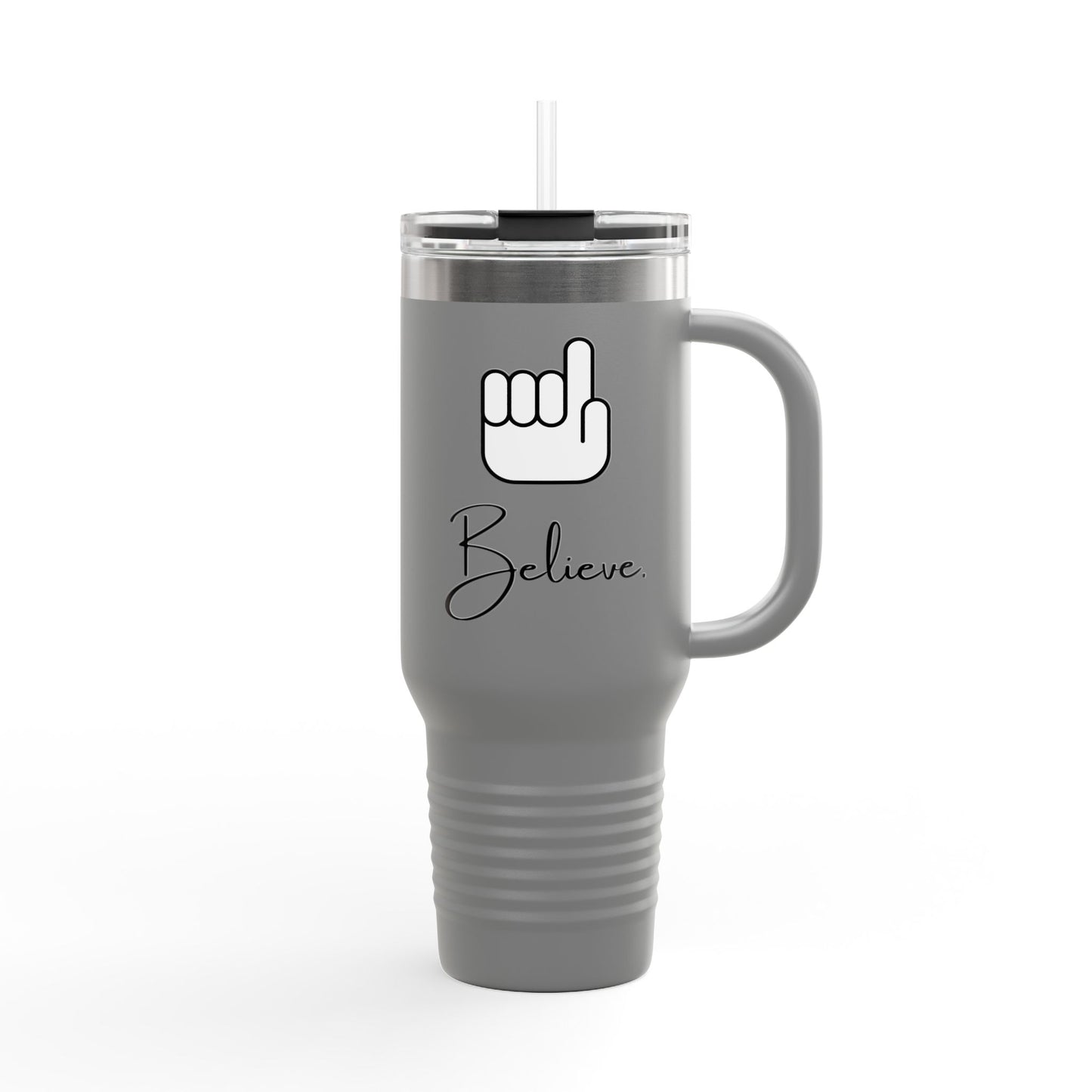 40oz / 1 Litre Insulated Custom Travel Mug Stanley Cup - 'Believe' - Perfect for Ramadan, Eid, Travel and Daily Hydration