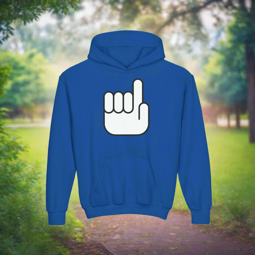 Blue Unisex Childrens Hoodie Muslim Hand