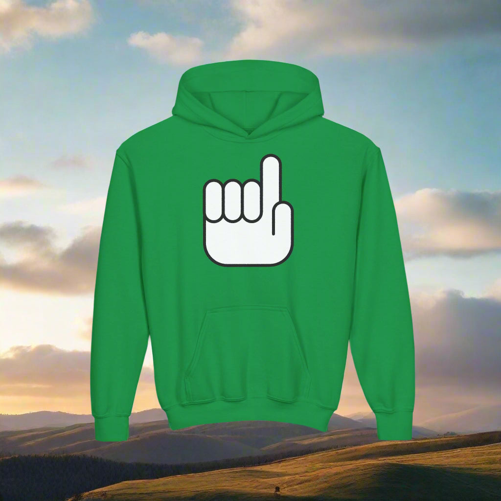 Green Unisex Childrens Hoodie Muslim Hand