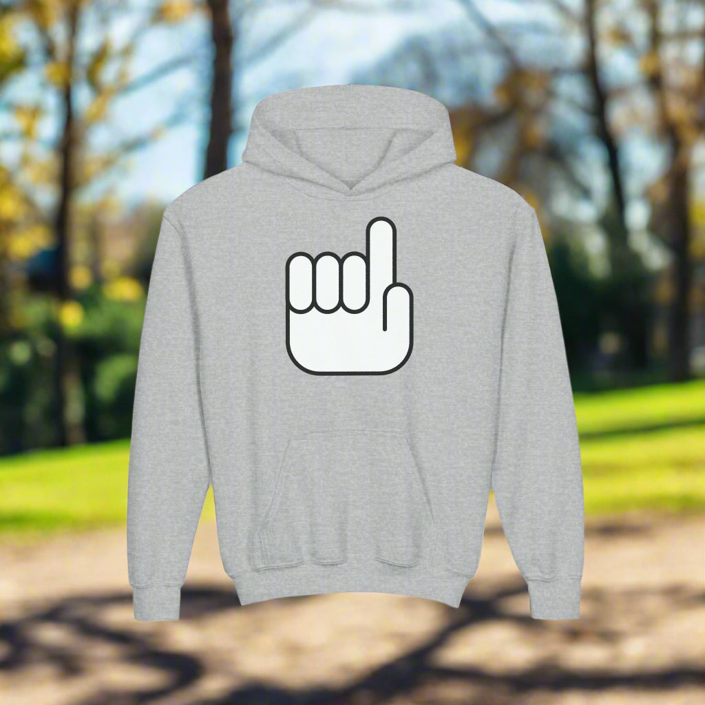 Grey Unisex Childrens Hoodie Muslim Hand