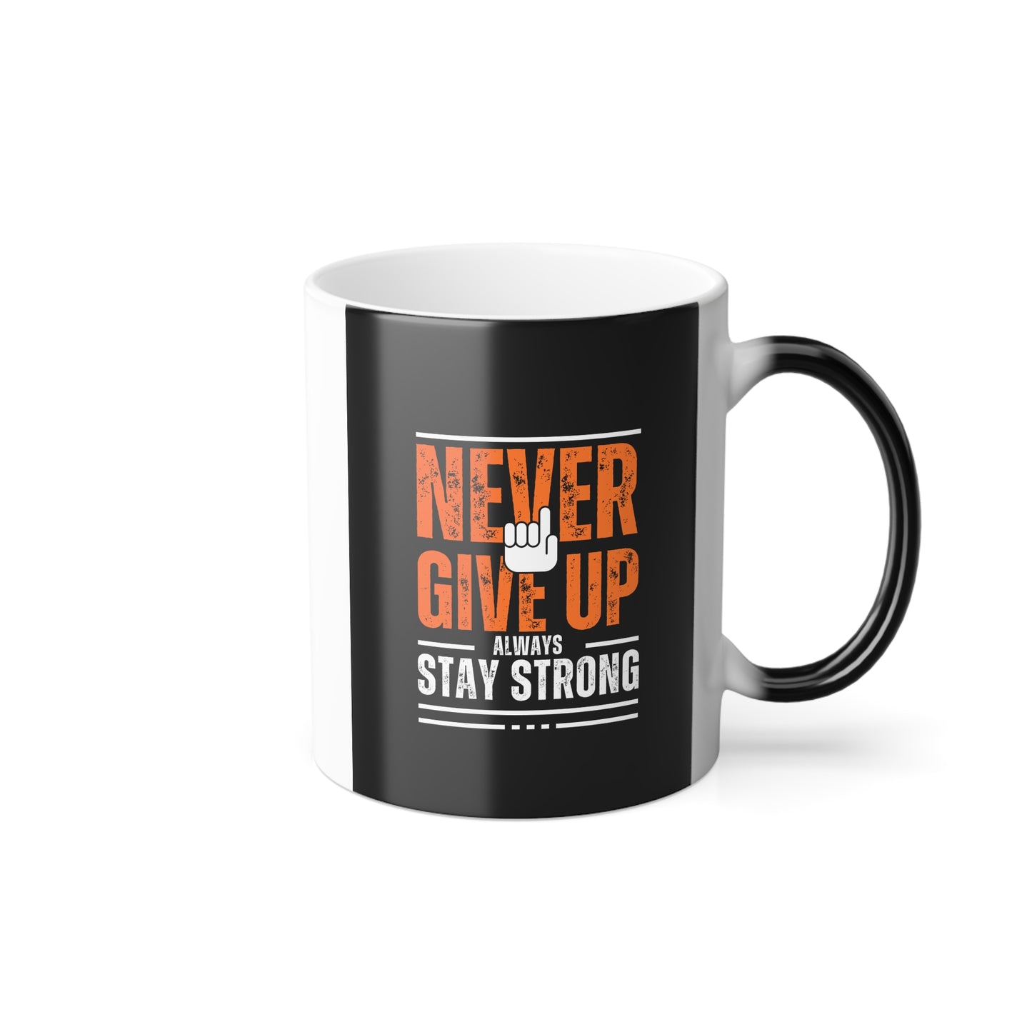 Never Give Up Motivational Mug Cup