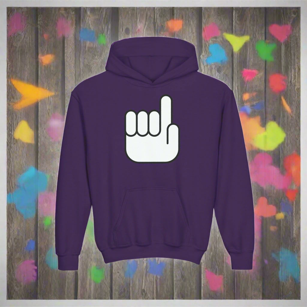 Purple Unisex Childrens Hoodie Muslim Hand